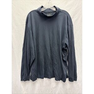 L.L. Bean Dark Blue Cotton Turtleneck Long Sleeve Shirt Men's XXL